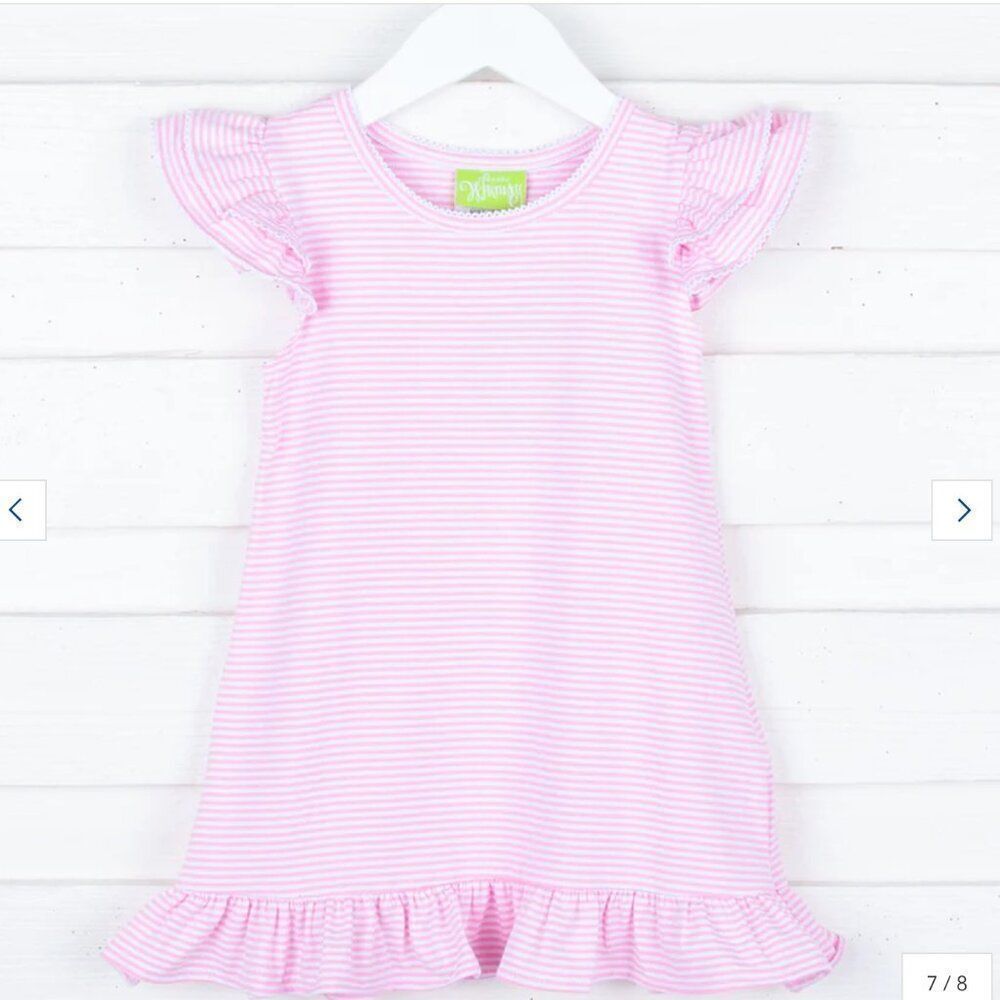 Classic Whimsy Pink and White Striped Milly Dress size 8 NWT